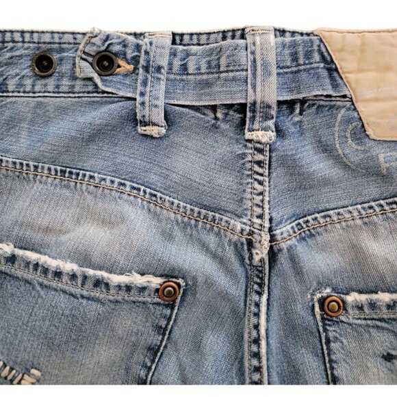 Vintage G-Star Raw 3301 Blue Denim Straight Leg Distressed Jeans Sz 28x32 - Picture 6 of 11